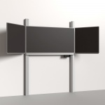 Pylonen-Klapptafel, 200x100 cm, Flügel: 100x100 cm, Stahlemaille anthrazit, 
